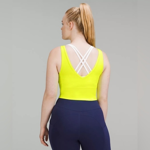 Lululemon Athletica NWT Power Pivot Ribbed Tank in Highlight Yellow women’s 12 - Picture 3 of 9